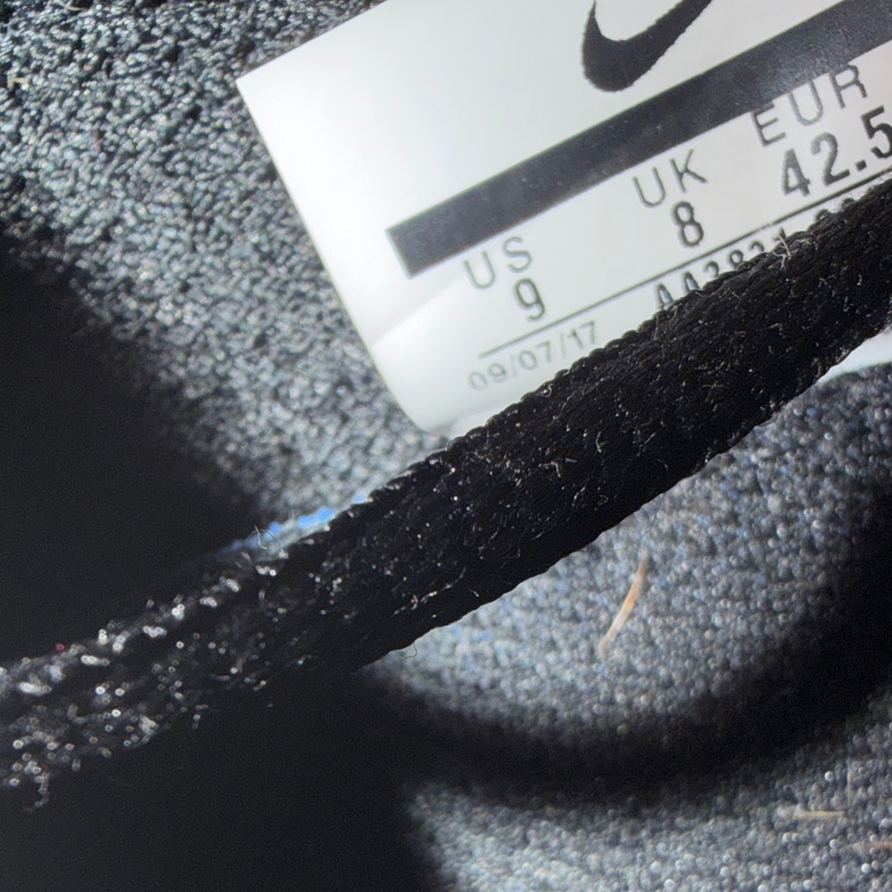 Nike (Off White Zip Tie) Black Sneakers with Orange Logo and Pink Tag - Picture 7 of 12